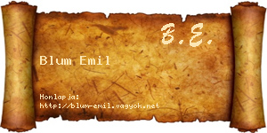Blum Emil névjegykártya